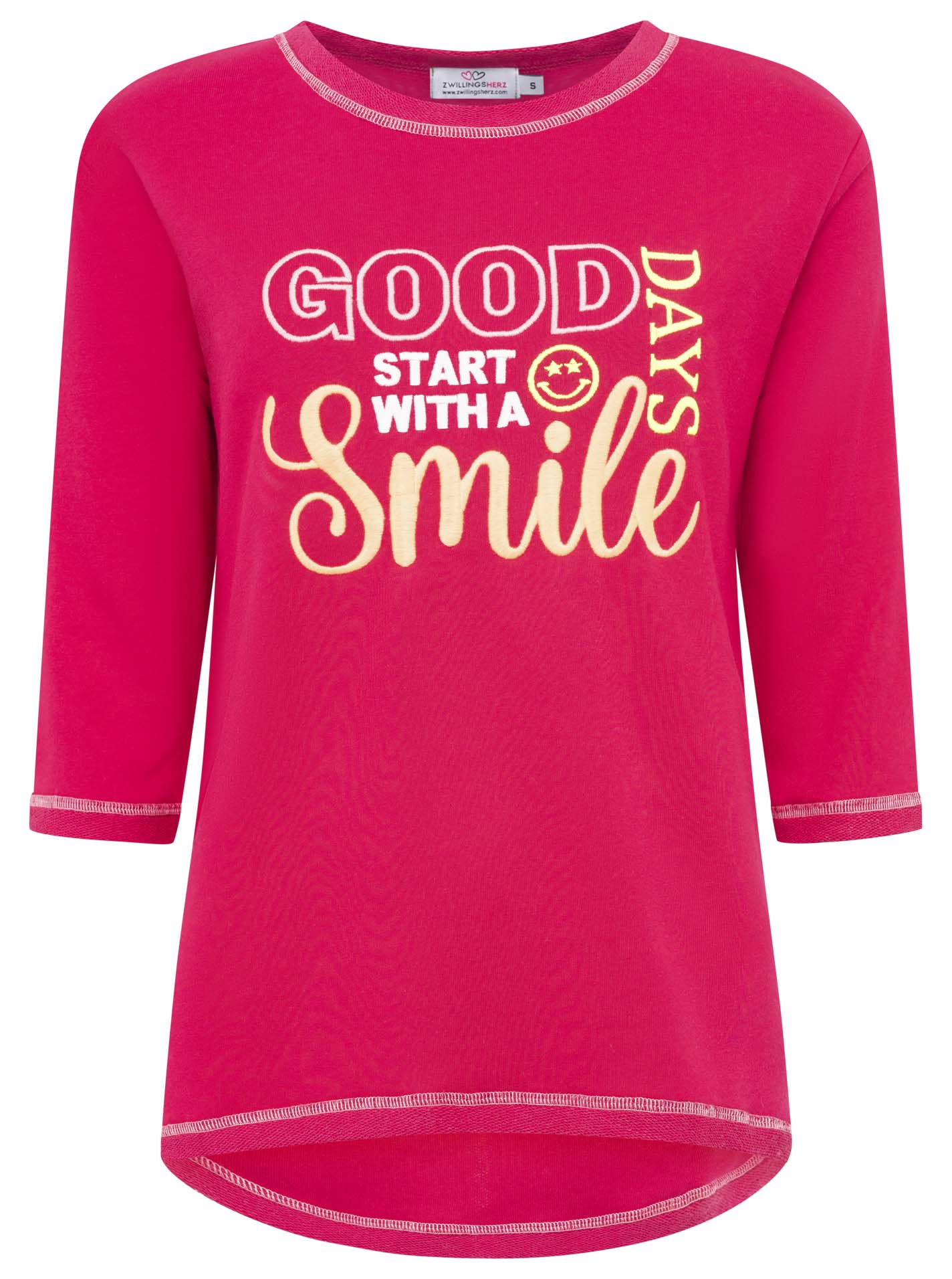 Zwillingsherz Langarmshirt ""Good Days"", mit auffälliger, gestickter Neon günstig online kaufen