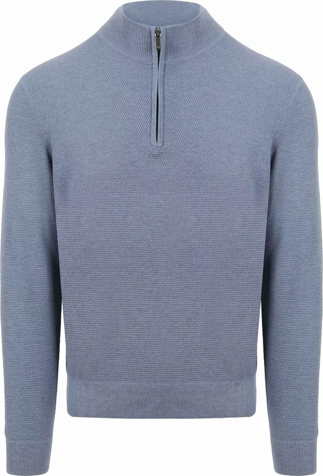 Suitable Structure Half Zip Pullover Blau - Größe XXL günstig online kaufen