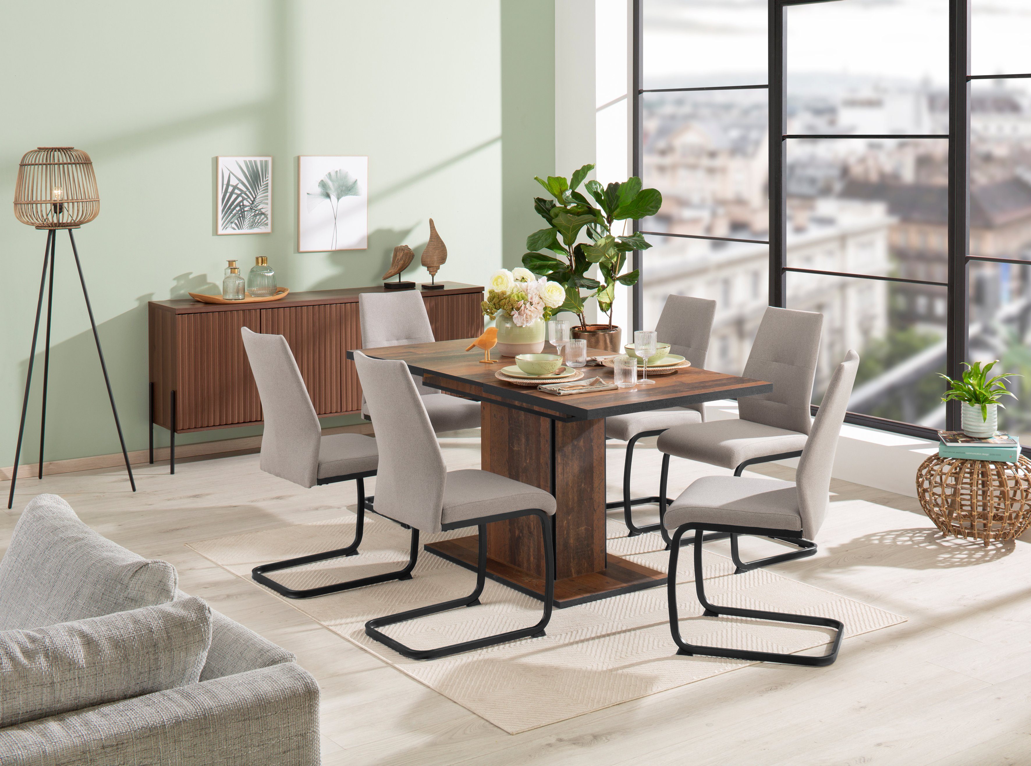HELA Essgruppe "Ariana", (Set, 7 tlg., 1 Tisch / 6 Stühle), ausziehbar 120 günstig online kaufen