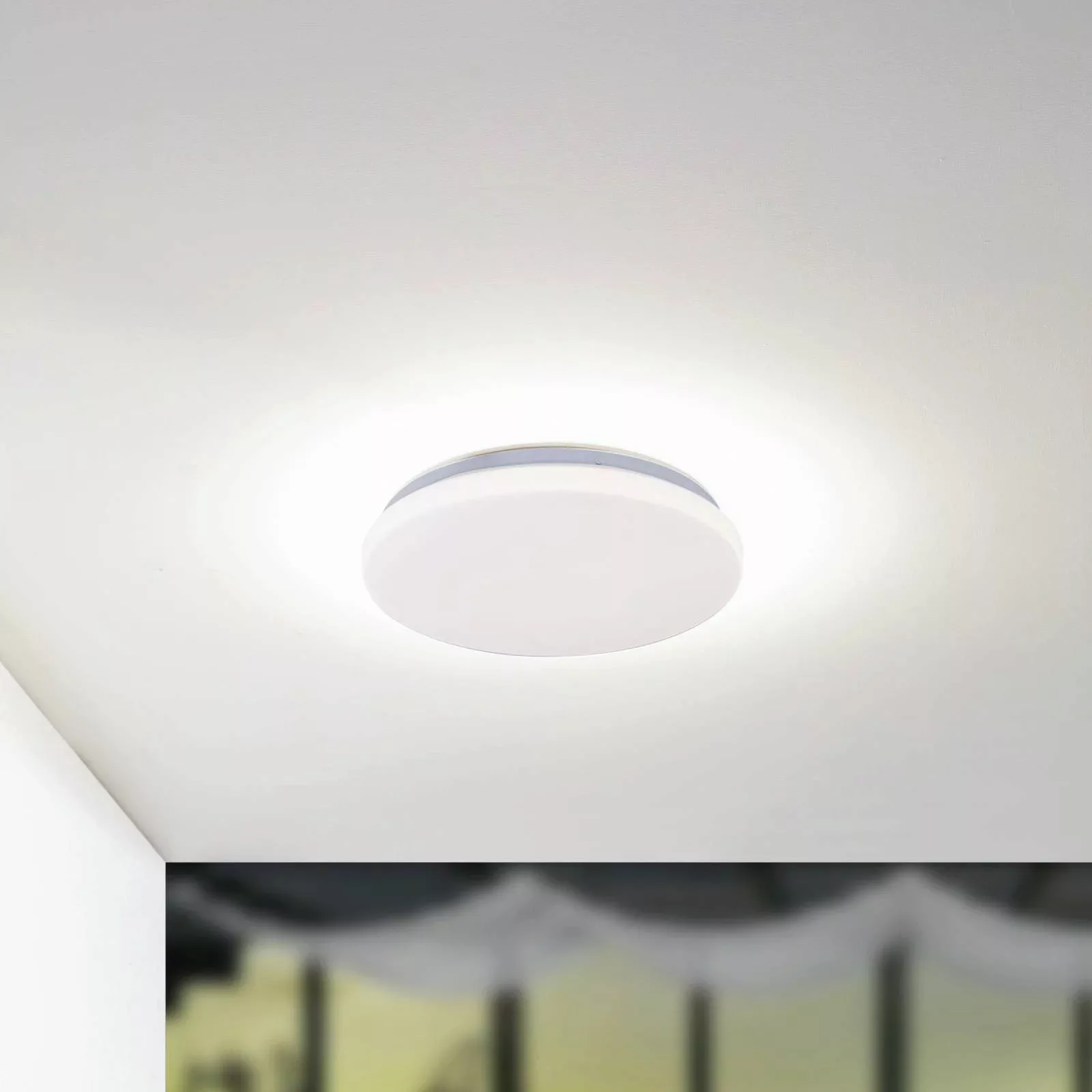 Lindby LED-Außendeckenleuchte Kirkola, 3000 K, Ø 34 cm, weiß günstig online kaufen