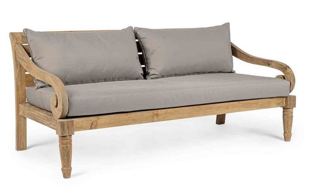 Natur24 Sofa Sofa Karuba 165x80x75cm Teakholz Sofa Couch Polster günstig online kaufen