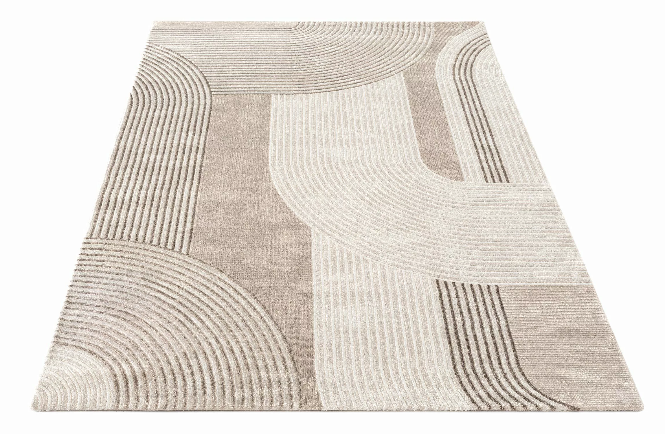 Carpetilla Designteppich Designer Wohnzimmer Teppich Creme günstig online kaufen