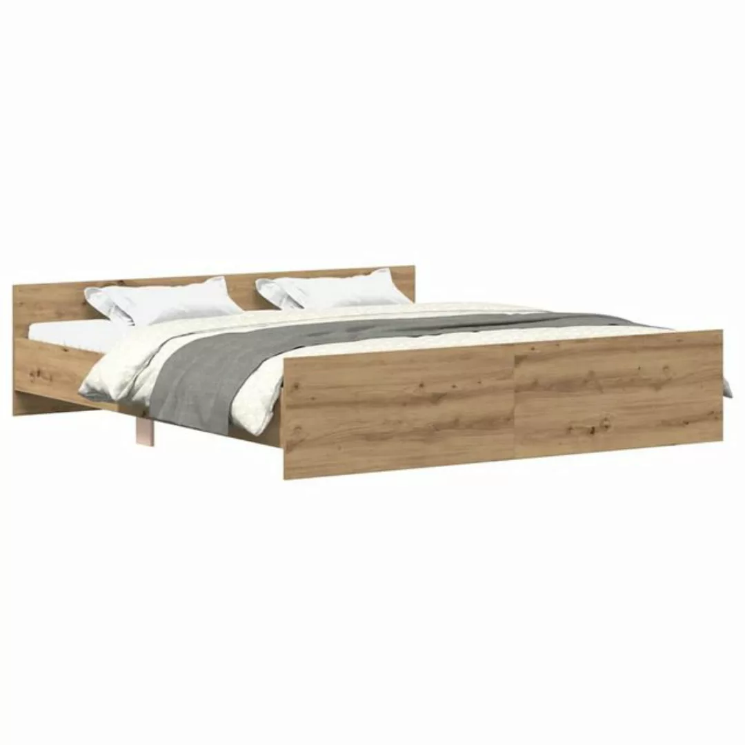 vidaXL Bett Bettgestell ohne Matratze Artisan-Eiche 180x200cm Holzwerkstoff günstig online kaufen