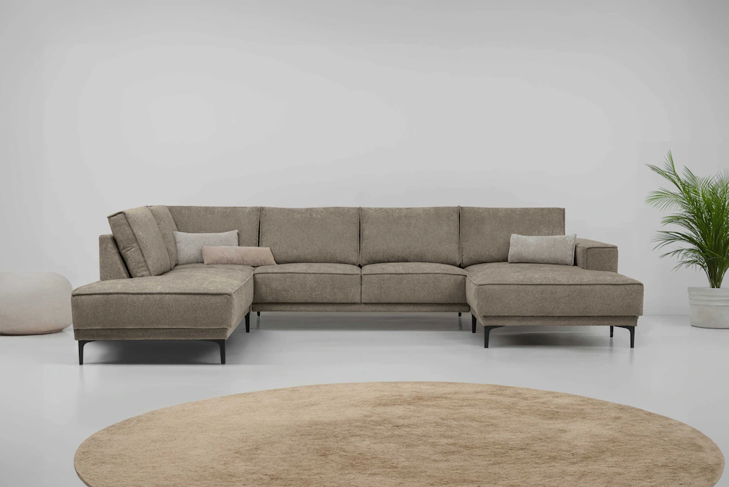 Places of Style Wohnlandschaft "XXL Sofa Oland, Struktur, Flachgewebe, Luxu günstig online kaufen