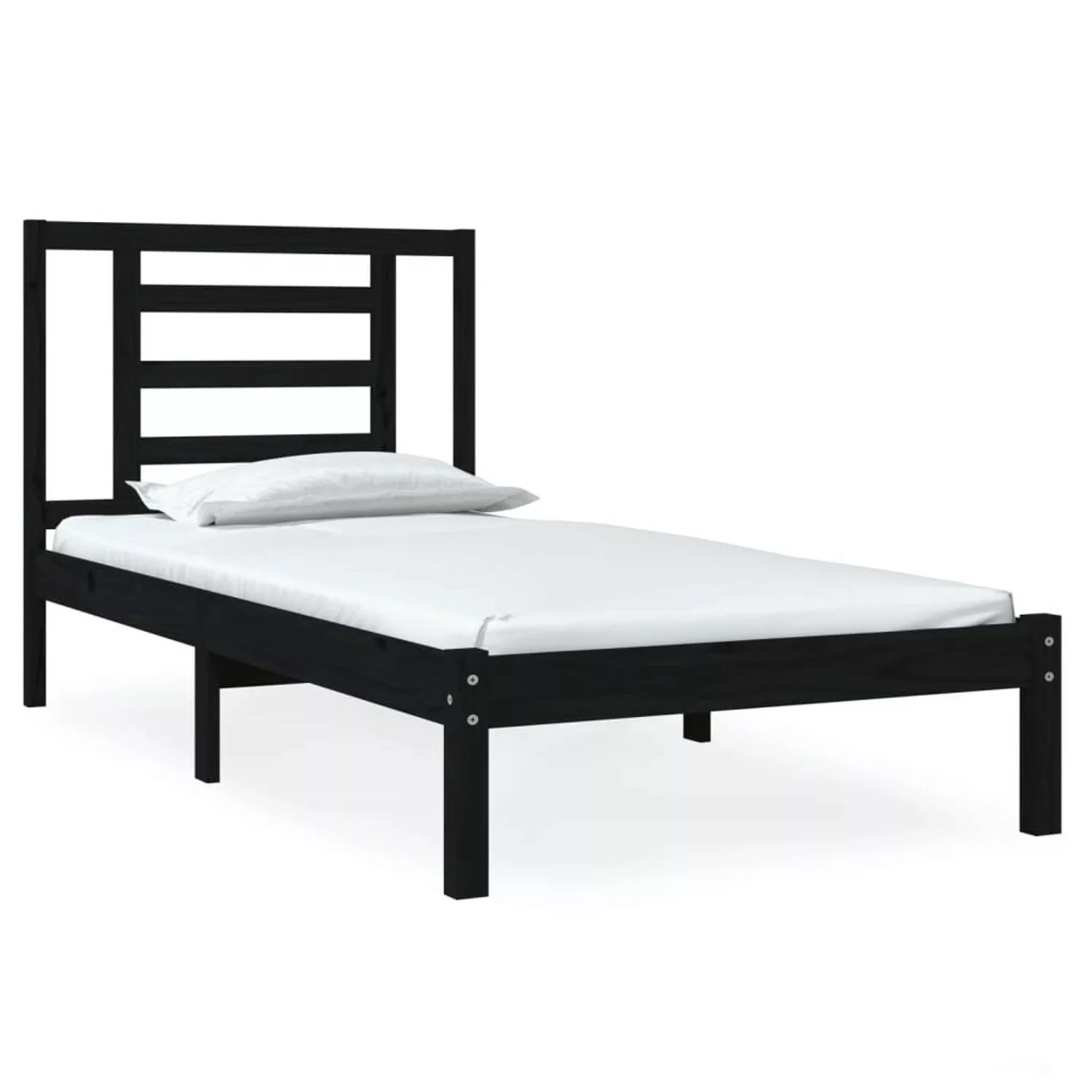Vidaxl Massivholzbett Schwarz 75x190 Cm 2ft6 Small Single günstig online kaufen
