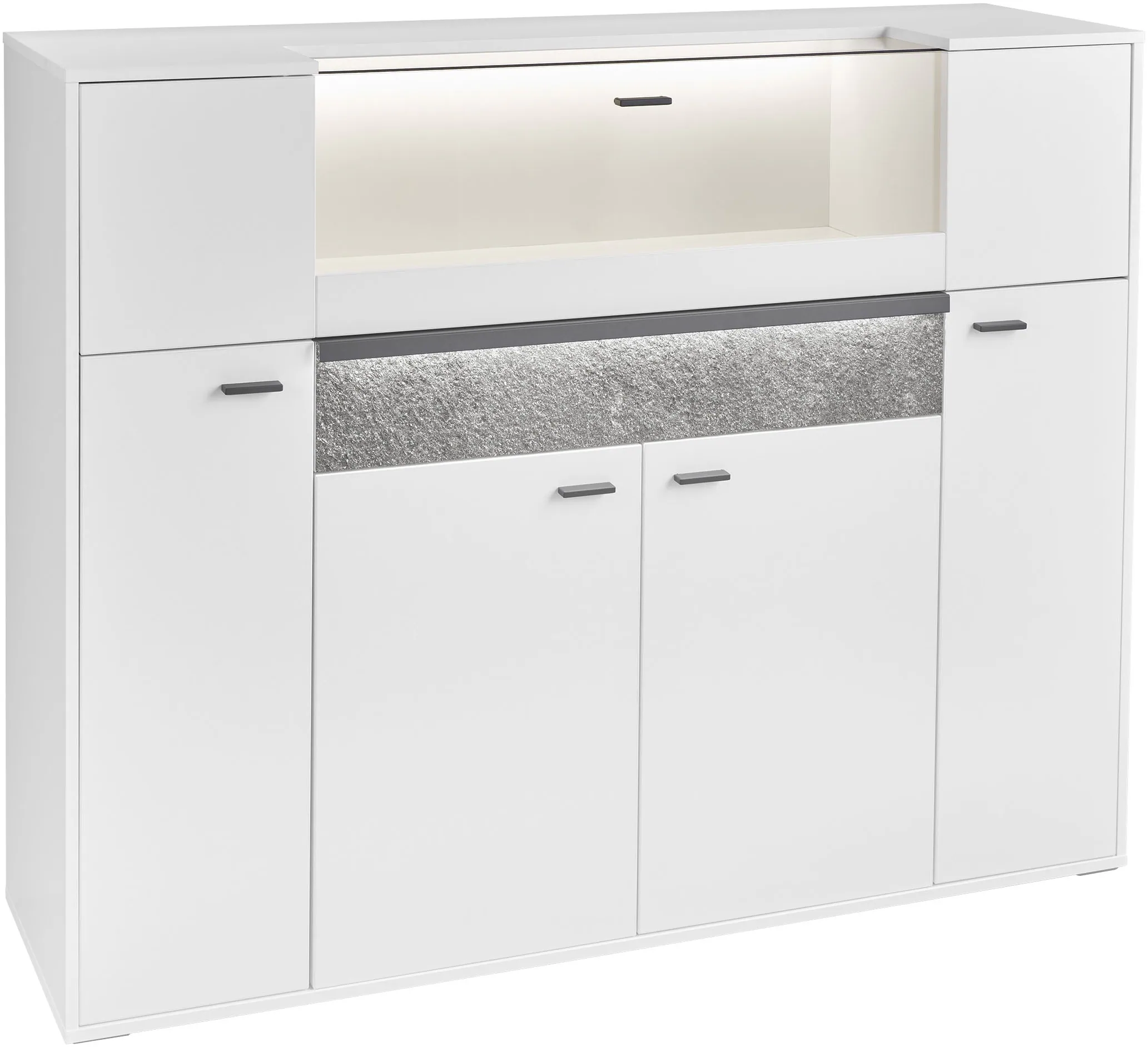 set one by Musterring Highboard "Deltona", inklusive Beleuchtung, mit Glask günstig online kaufen