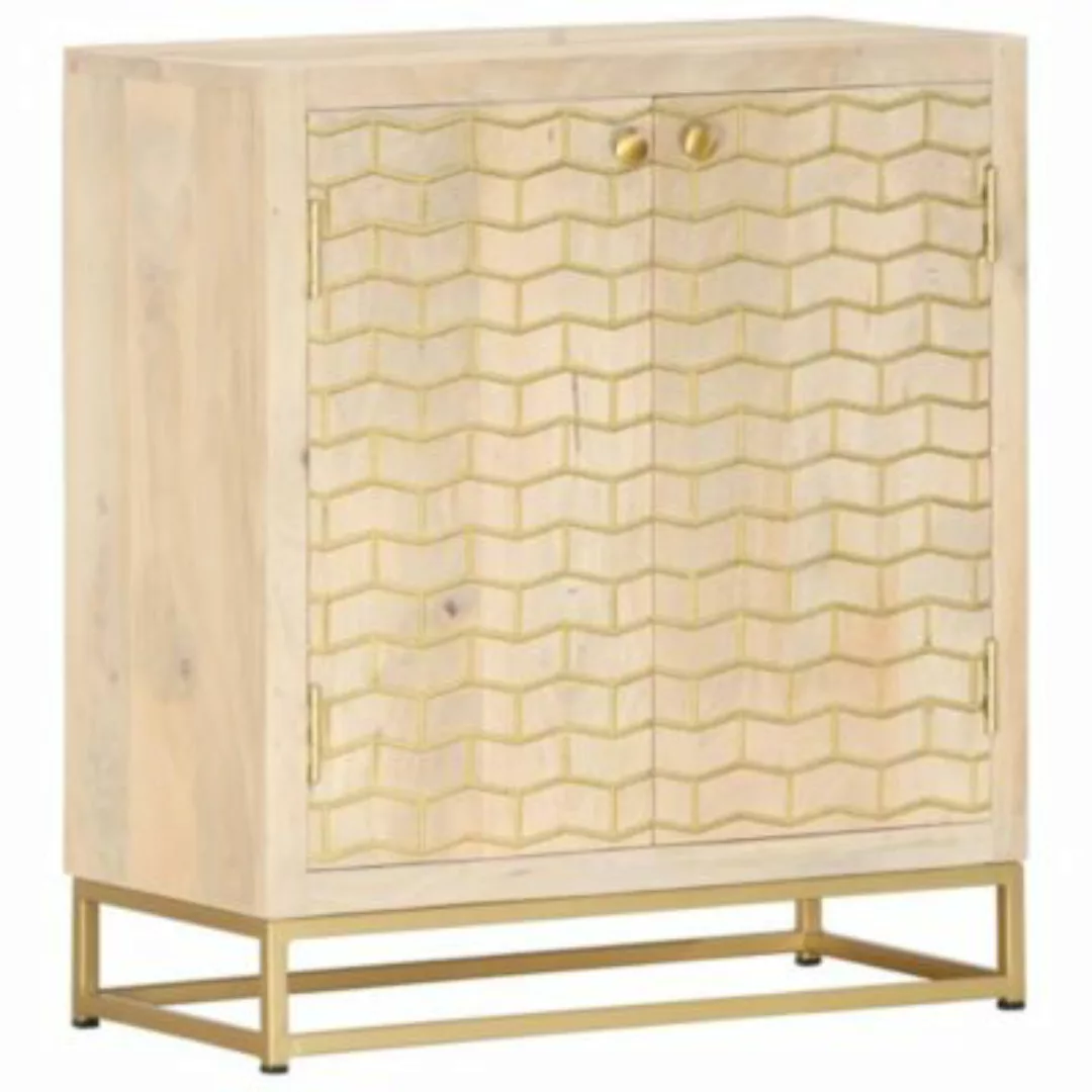 vidaXL Sideboard Golden 60 x 30 x 70 cm Mango-Massivholz Sideboard gold günstig online kaufen
