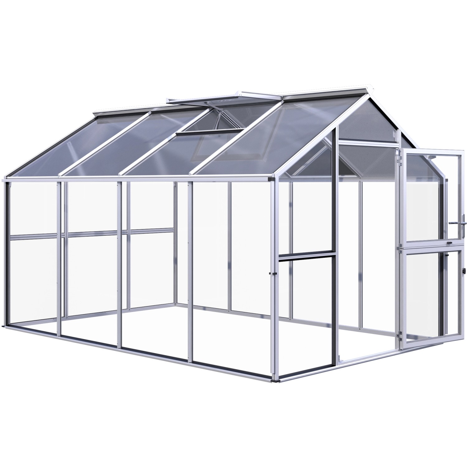 KGT Gewächshaus Novum IV Aluminiumfarben 11,14 m² günstig online kaufen