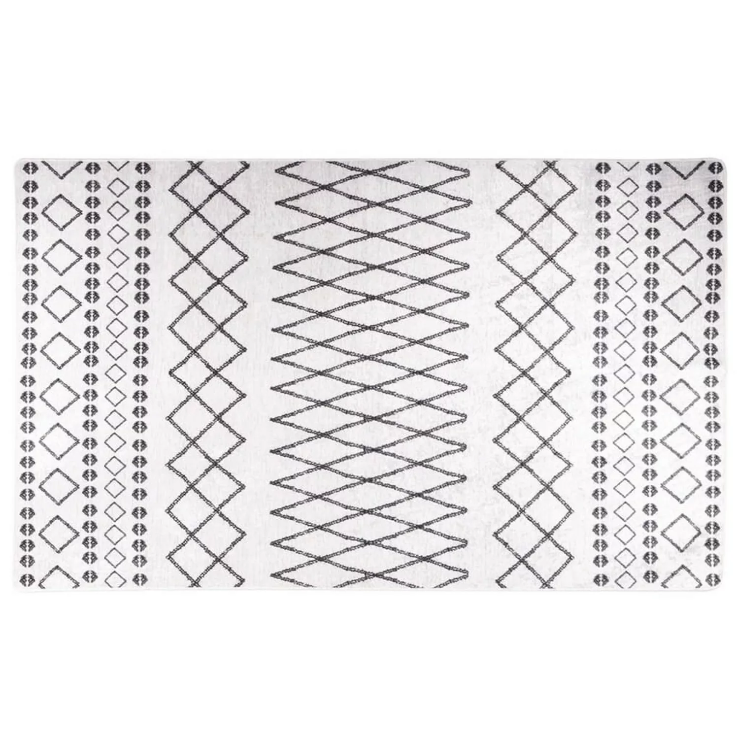 vidaXL Teppich Waschbar Schwarz Und Weiß 120x170 Cm Rutschfest 1908210 günstig online kaufen