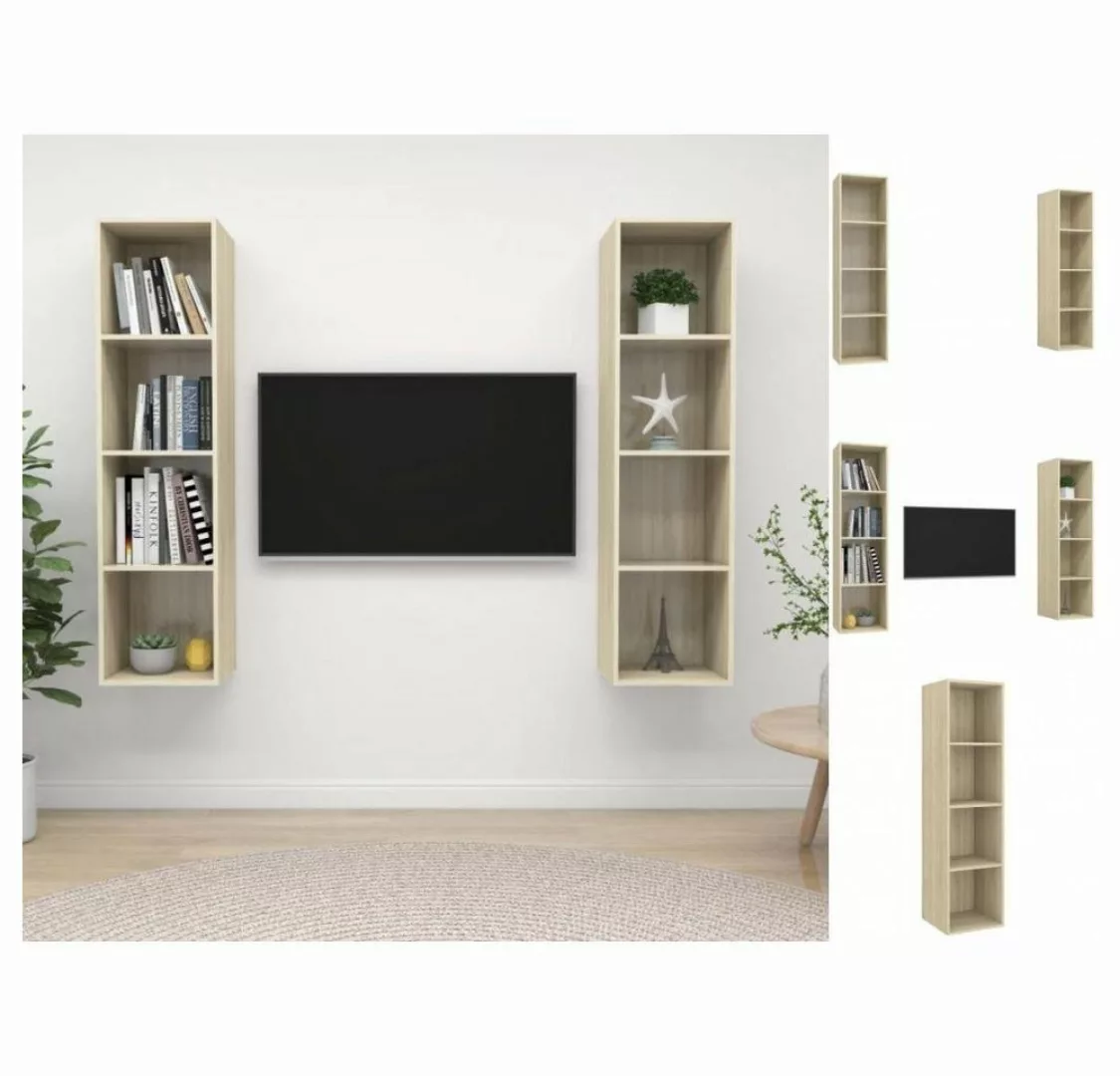 vidaXL TV-Schrank TV-Wandschränke 2 Stk Sonoma-Eiche Spanplatte günstig online kaufen
