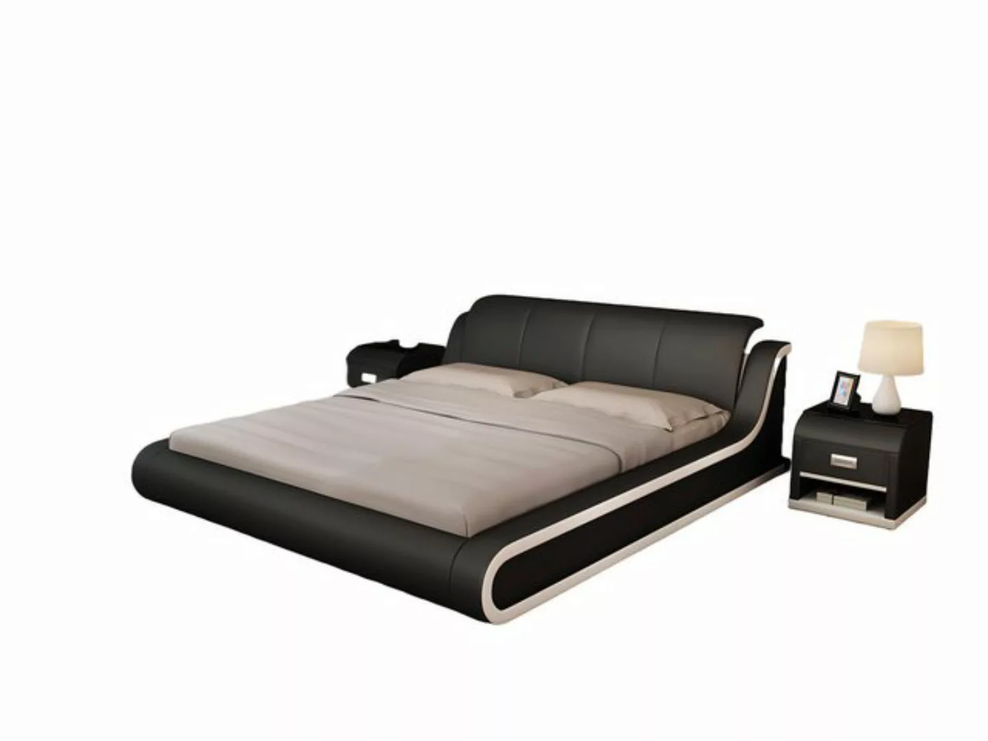 Xlmoebel Bett Doppelbett aus Leder mit stilvollem Design für das Schlafzimm günstig online kaufen