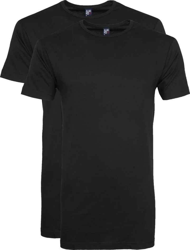Alan Red Extra Lang T-Shirts Derby Schwarz (2-Pack) - Größe S günstig online kaufen