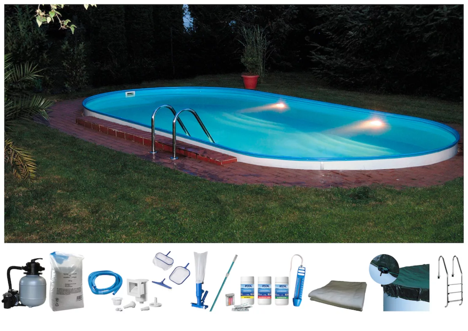 my POOL BWT Ovalpool "PREMIUM mit blauer Innenfolie", (Komplett-Set, 10 tlg günstig online kaufen