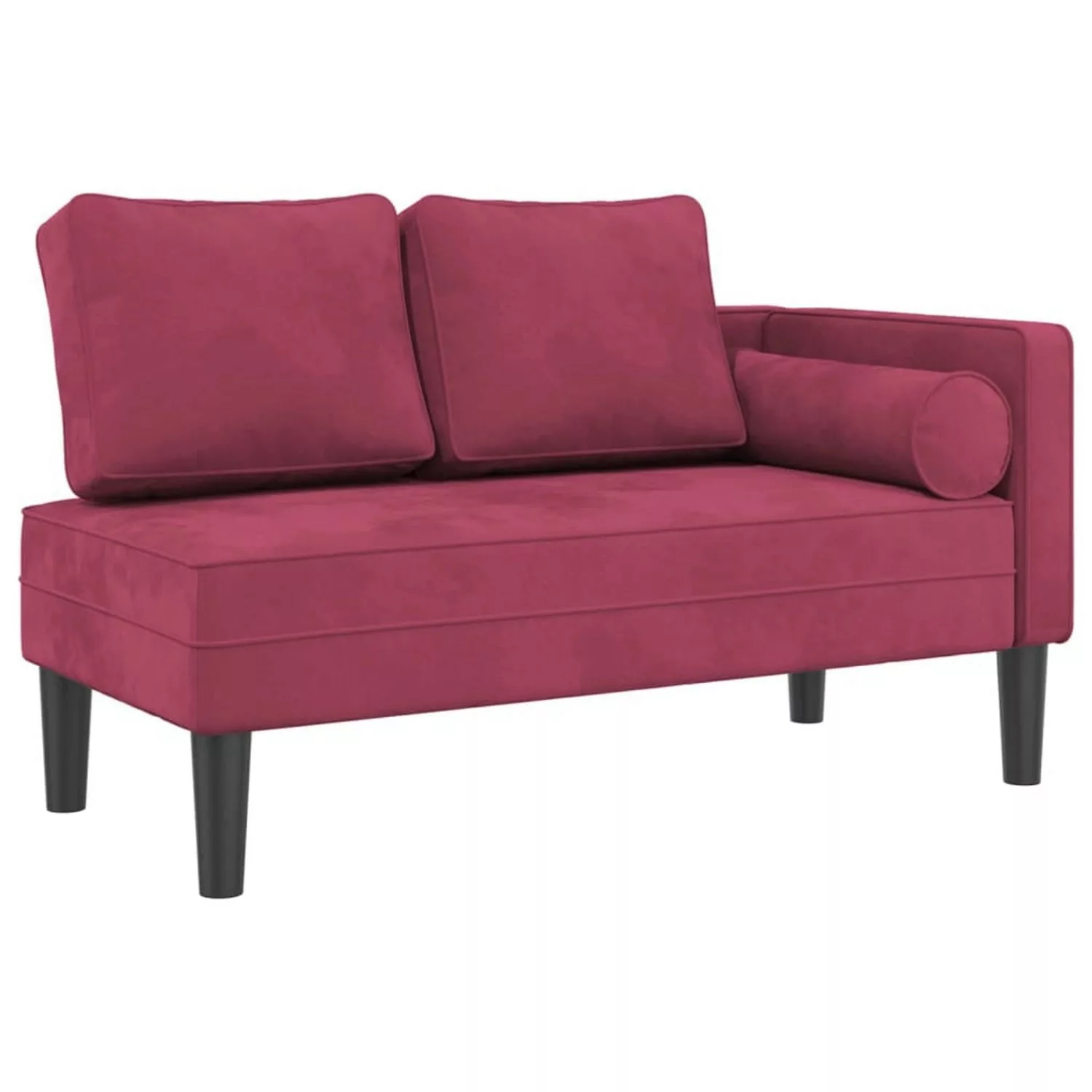 vidaXL Chaiselongue Chaiselongue mit Kissen Weinrot Samt, 1 Teile günstig online kaufen