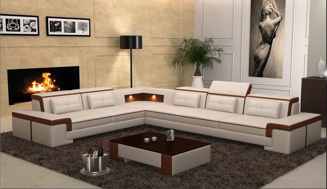 JVmoebel Ecksofa Modern Ecksofa Couch Polster Leder Design Sofa Garnitur Wo günstig online kaufen