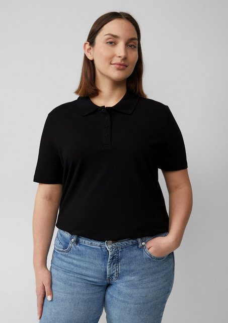 s.Oliver T-Shirt Curve Polo-Shirt kurzarm, Kragen, Knöpfe günstig online kaufen