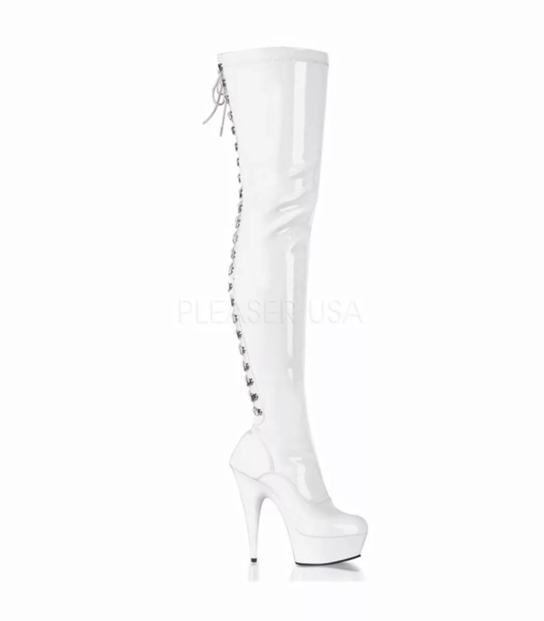 Overknee Stiefel DELIGHT-3063 - Lack Weiß (Schuhgröße: EUR 43) günstig online kaufen