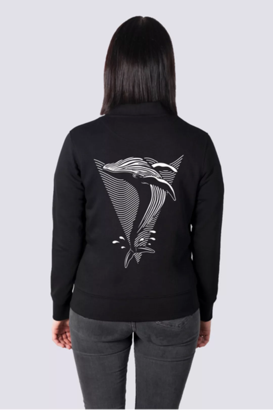 Save The Whale, Leichte Damen Sweatshirt Jacke Print Wal günstig online kaufen