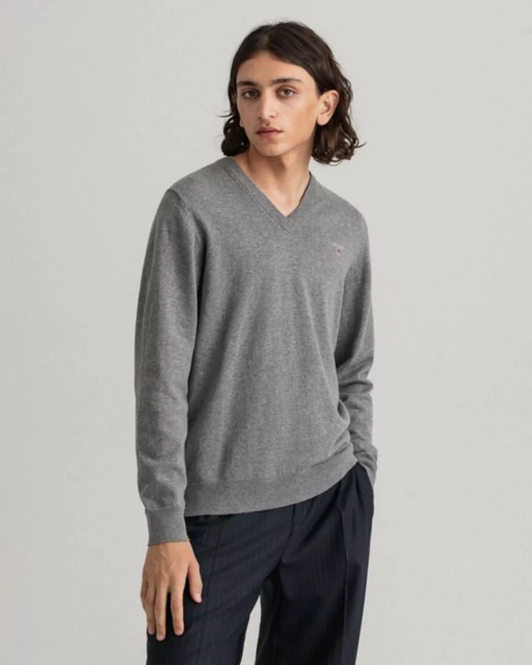 Gant Strickpullover Pullover V-Ausschnitt-Pullover CLASSIC COTTON günstig online kaufen