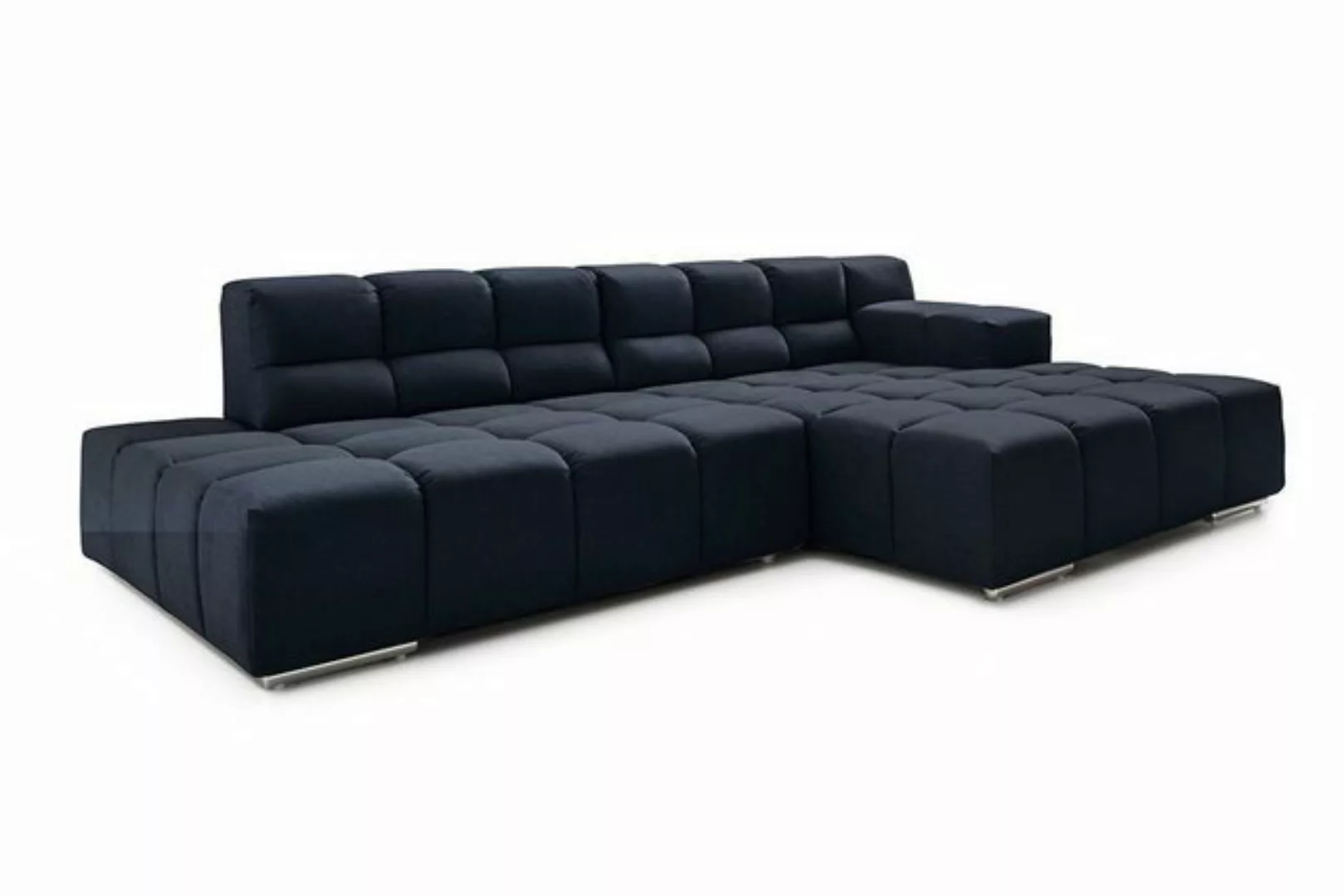 daslagerhaus living Big-Sofa Ecksofa Cube Stoff dunkelblau günstig online kaufen