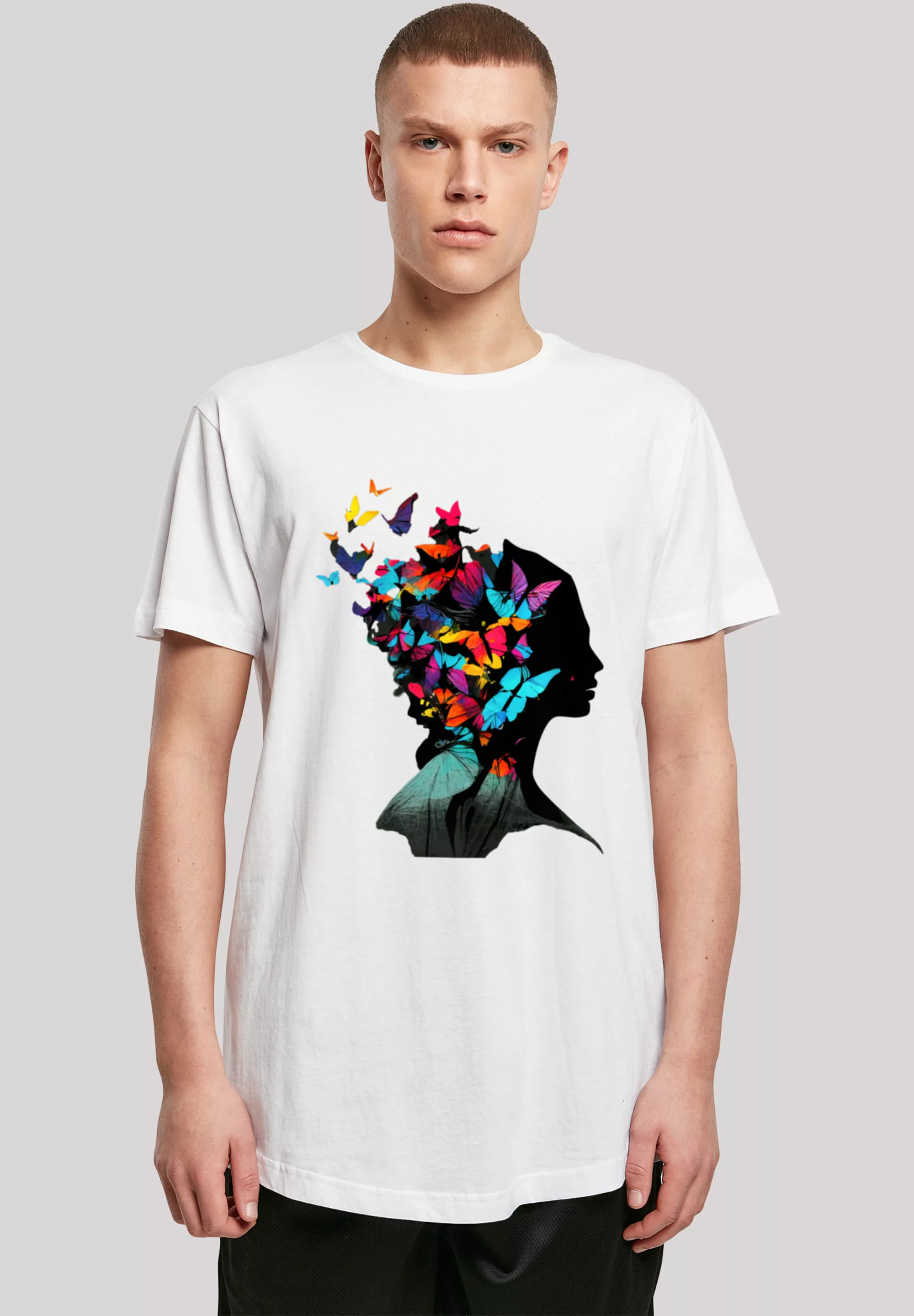 F4NT4STIC T-Shirt "Schmetterling Silhouette LONG TEE", Print günstig online kaufen
