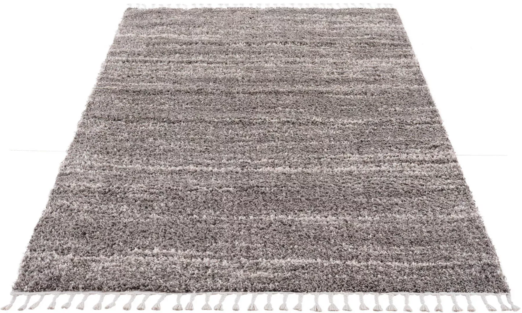 carpet city® Hochflor Teppich Pulpy 524 Grau grau Gr. 80 x 200 günstig online kaufen