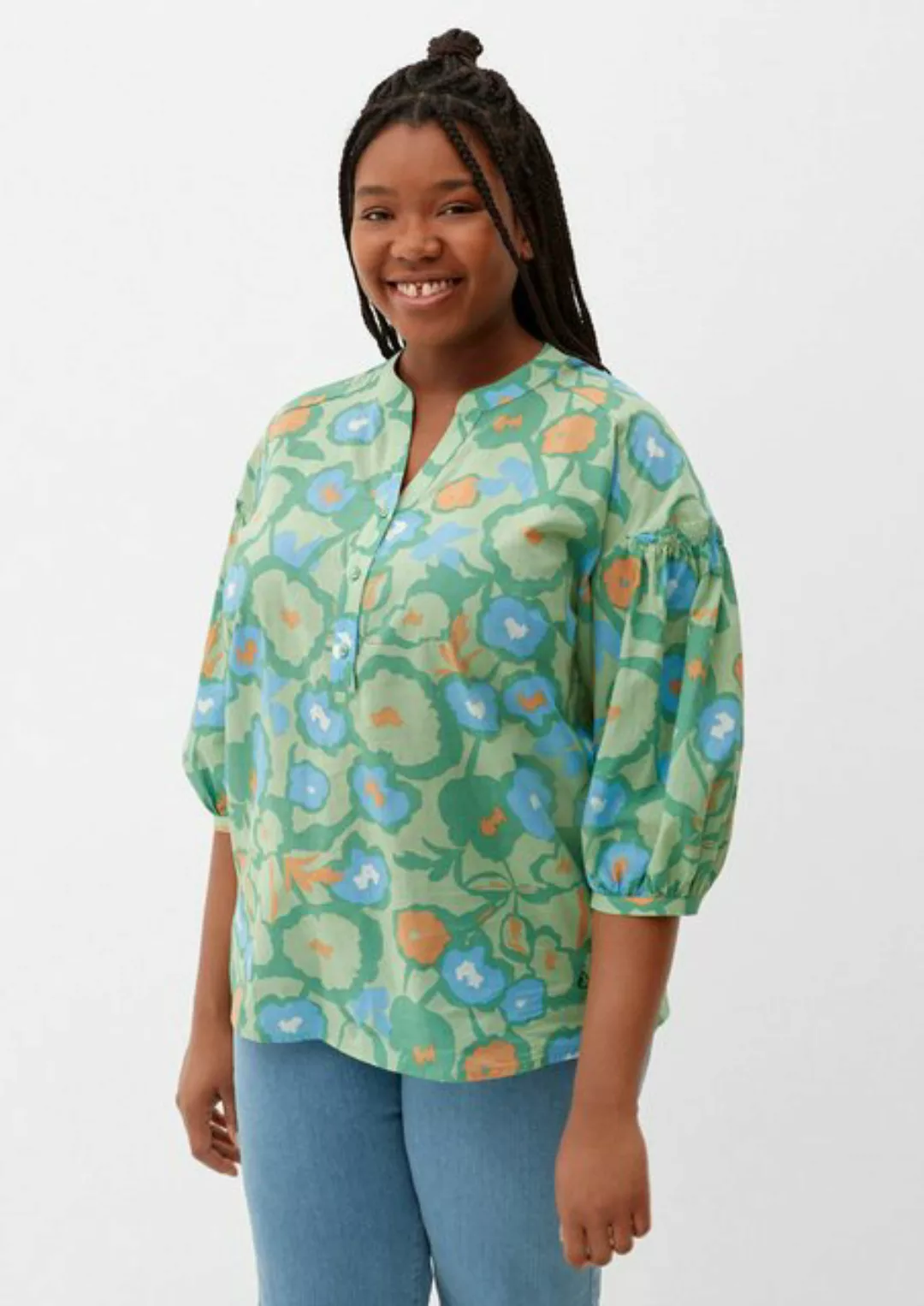 TRIANGLE Langarmbluse Modische Bluse in Oversize Shape Logo günstig online kaufen