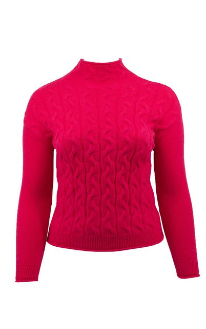 Passioni Strickpullover Stylischer kuscheliger Pullover pink in Zopfmuster günstig online kaufen