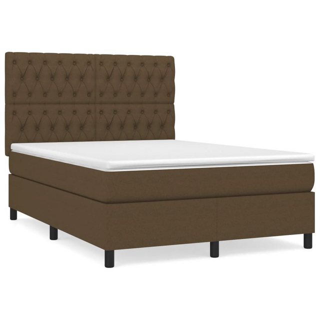 vidaXL Boxspringbett mit Matratze Dunkelbraun 140x200 cm Stoff1367693 günstig online kaufen