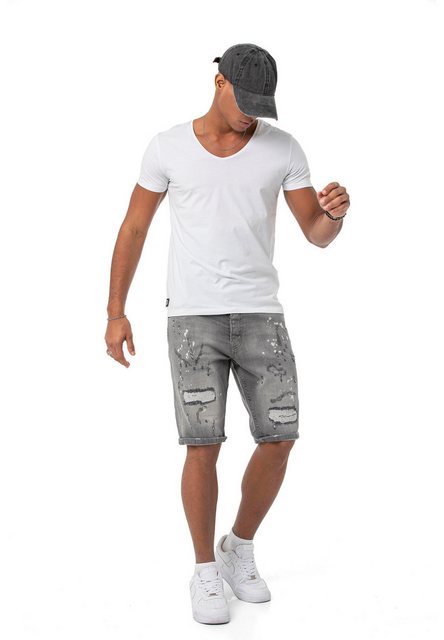 RedBridge Jeansshorts Red Bridge Herren Jeans Shorts Kurze Hose Denim Grau günstig online kaufen