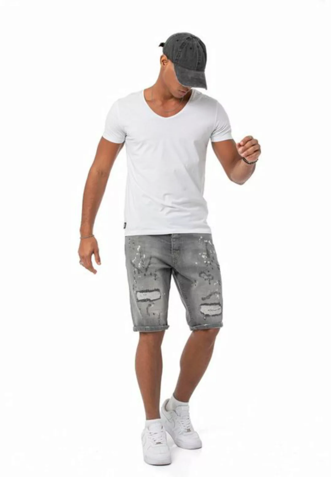 RedBridge Jeansshorts Red Bridge Herren Jeans Shorts Kurze Hose Denim Grau günstig online kaufen