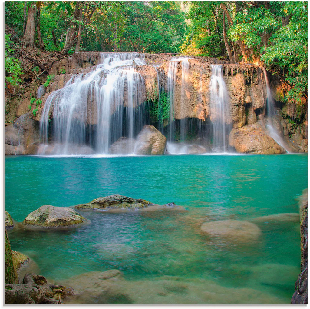 Artland Glasbild "Wasserfall im Wald National Park", Gewässer, (1 St.), in günstig online kaufen