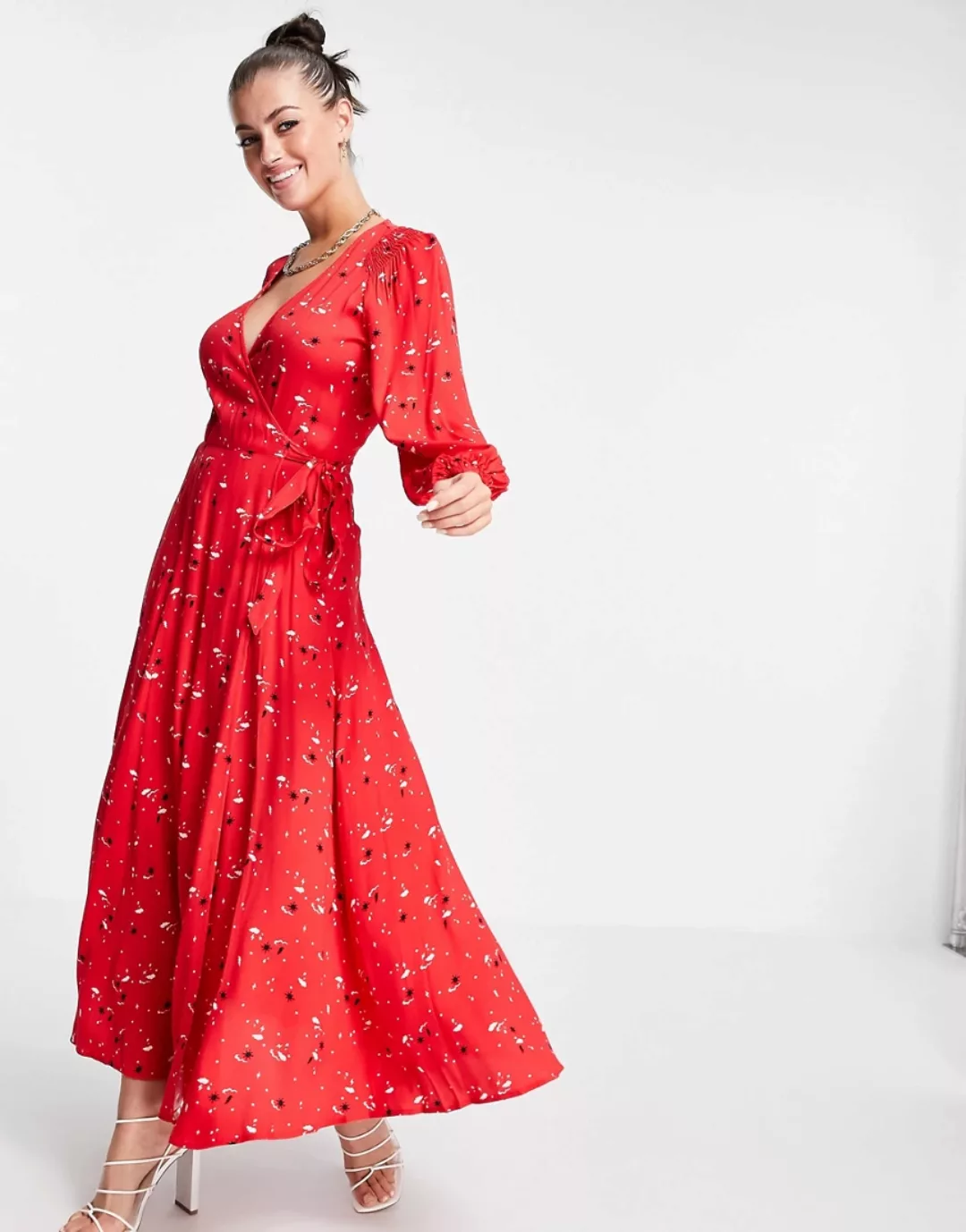 Ghost – Aueline – Kleid in Rot günstig online kaufen