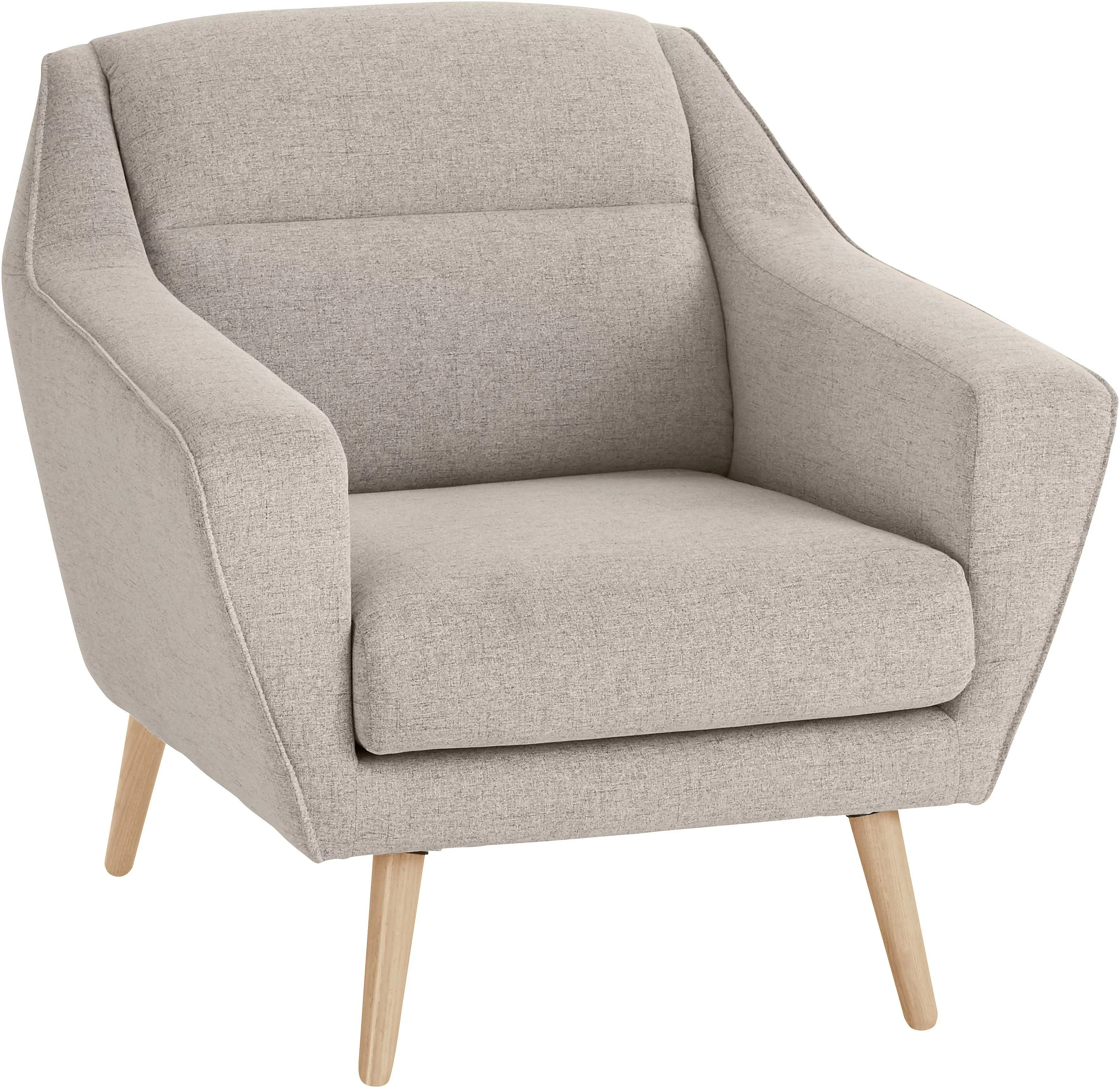 andas Sessel »Bille«, mit Naht im Rückenkissen und Eiche-Beinen, Design by günstig online kaufen