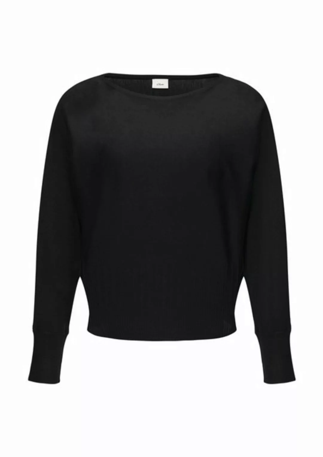 s.Oliver BLACK LABEL Strickpullover mit Strukturmuster am Saum günstig online kaufen