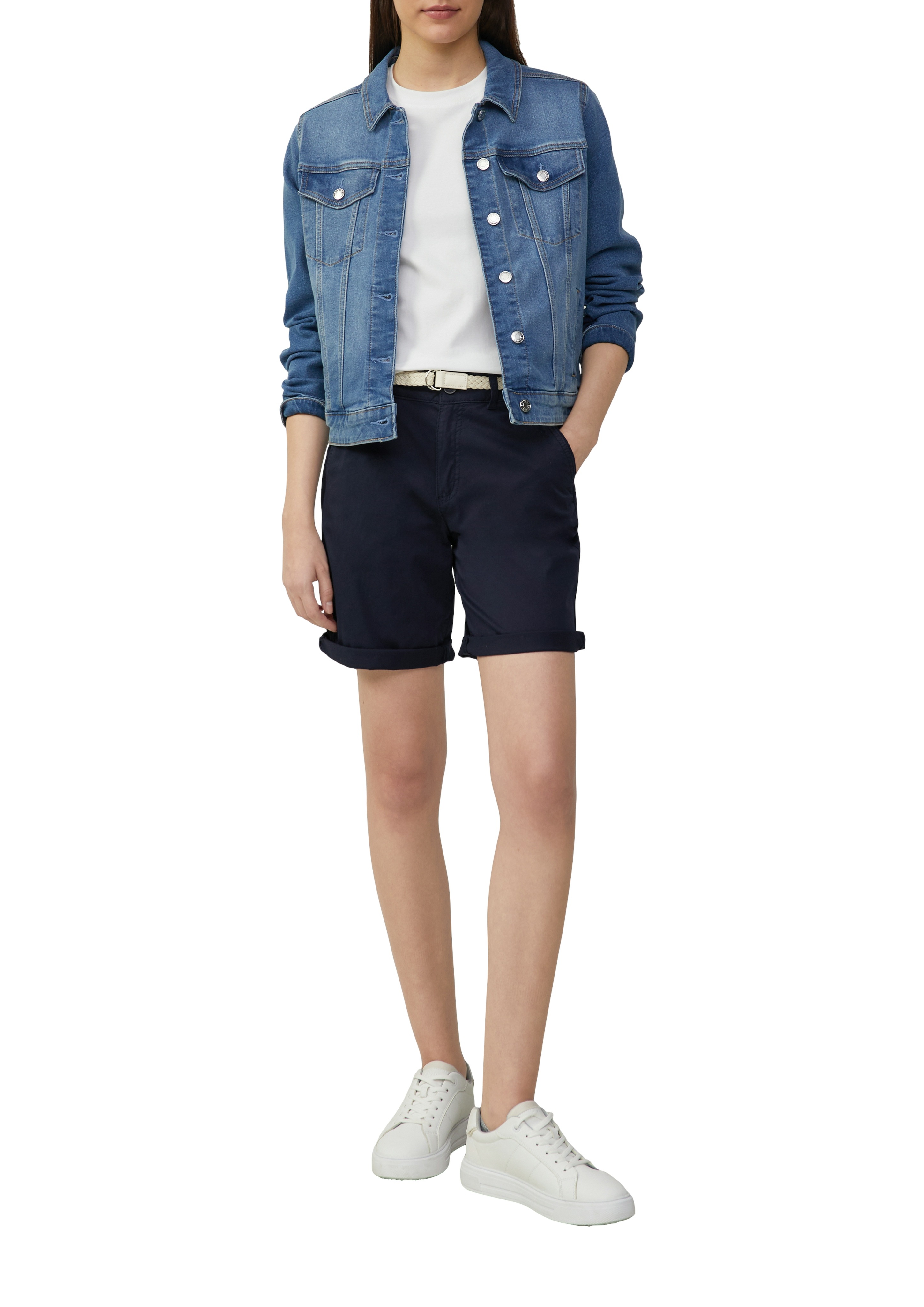s.Oliver Chinoshorts, Sommerhose mit geflochtenem Gürtel günstig online kaufen