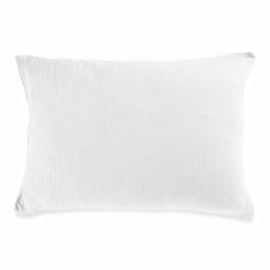 Kissenbezug 50 x 70 cm  textil weiß / Gaze aus Biobaumwolle (Waffeloptik) - günstig online kaufen