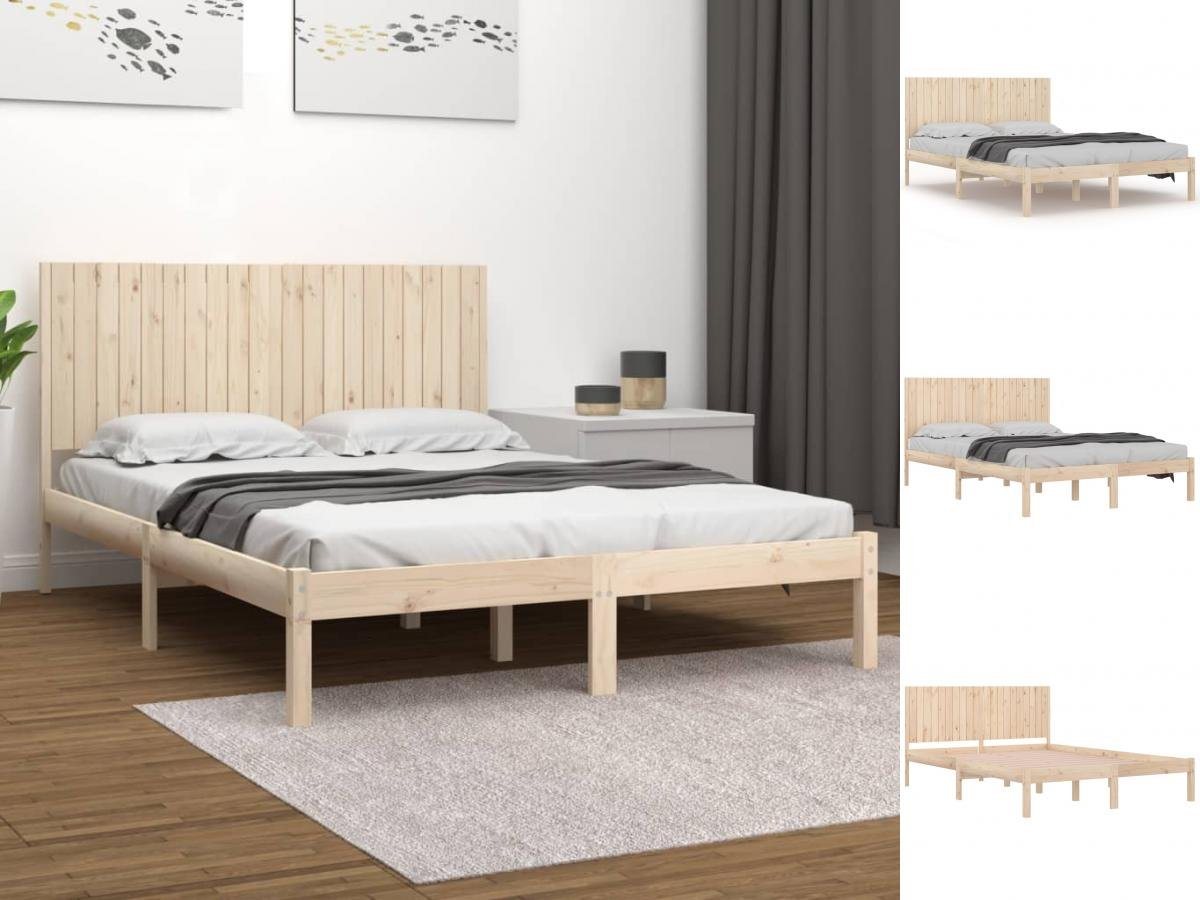 vidaXL Bettgestell Massivholzbett Kiefer 200x200 cm Bett Bettgestell günstig online kaufen