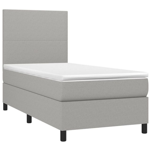 vidaXL Boxspringbett Boxspringbett mit Matratze LED Hellgrau 90x190 cm Stof günstig online kaufen