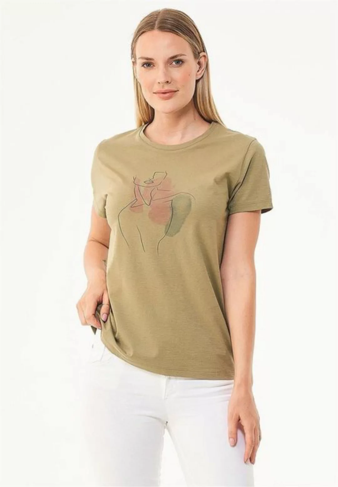 ORGANICATION T-Shirt Women's Printed T-shirt in Olive günstig online kaufen