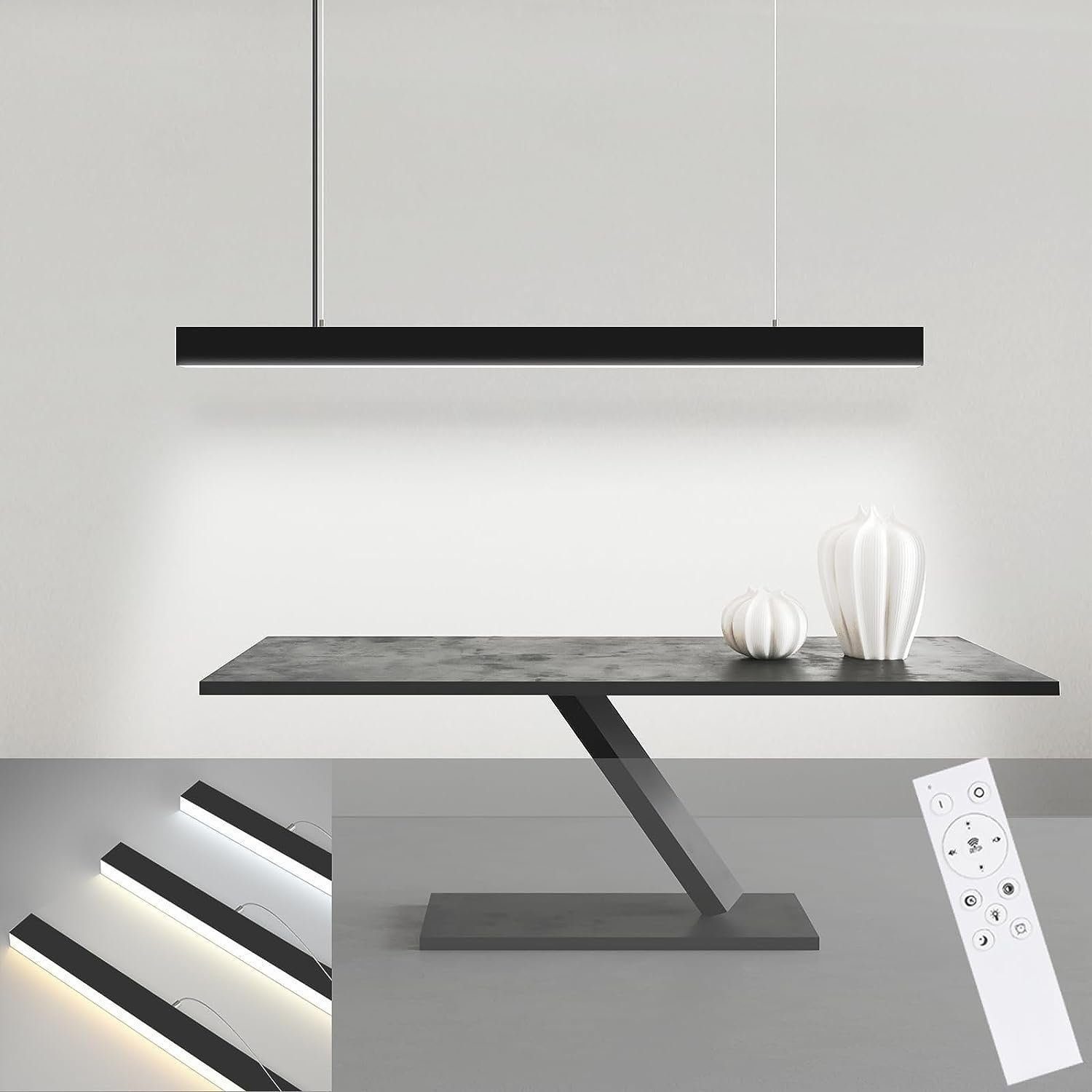 Nettlife LED Pendelleuchte Esstisch Dimmbar Schwarz günstig online kaufen
