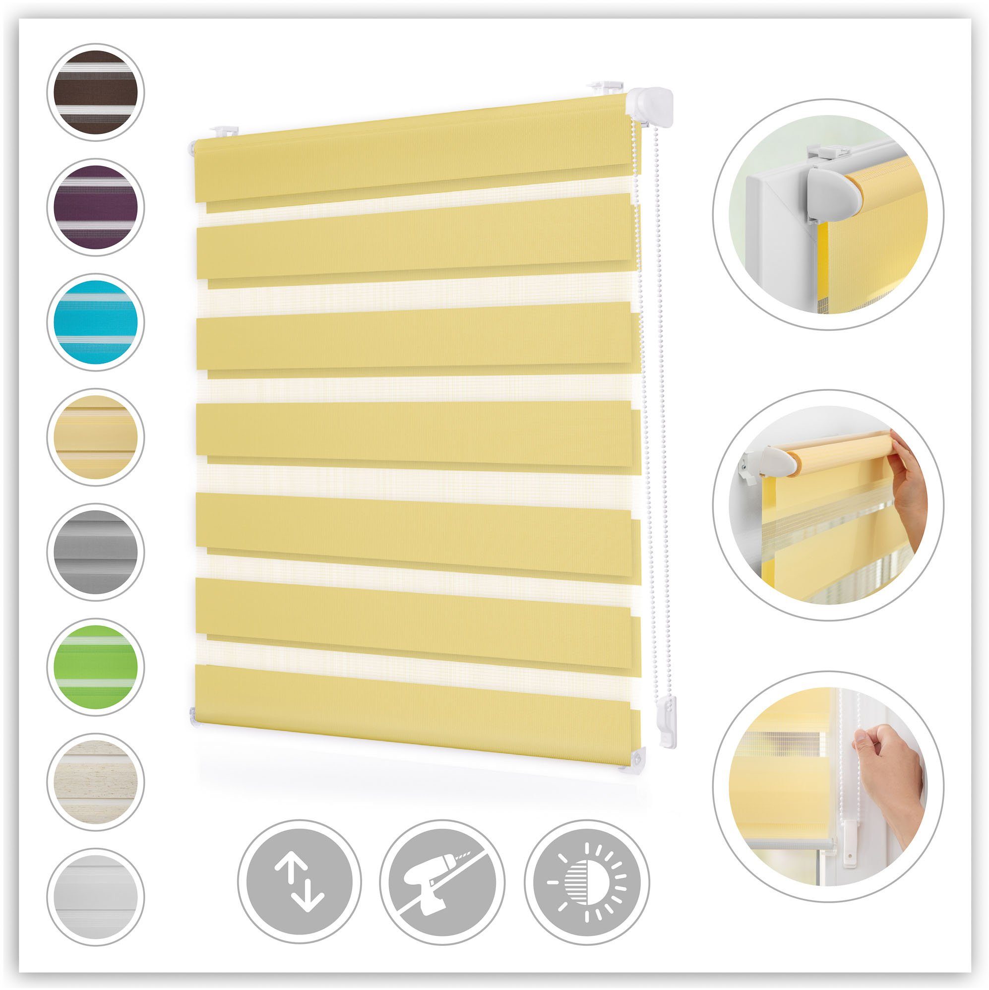 LICHTBLICK ORIGINAL Doppelrollo »Duo Rollo Klemmfix«, Lichtschutz, ohne Boh günstig online kaufen