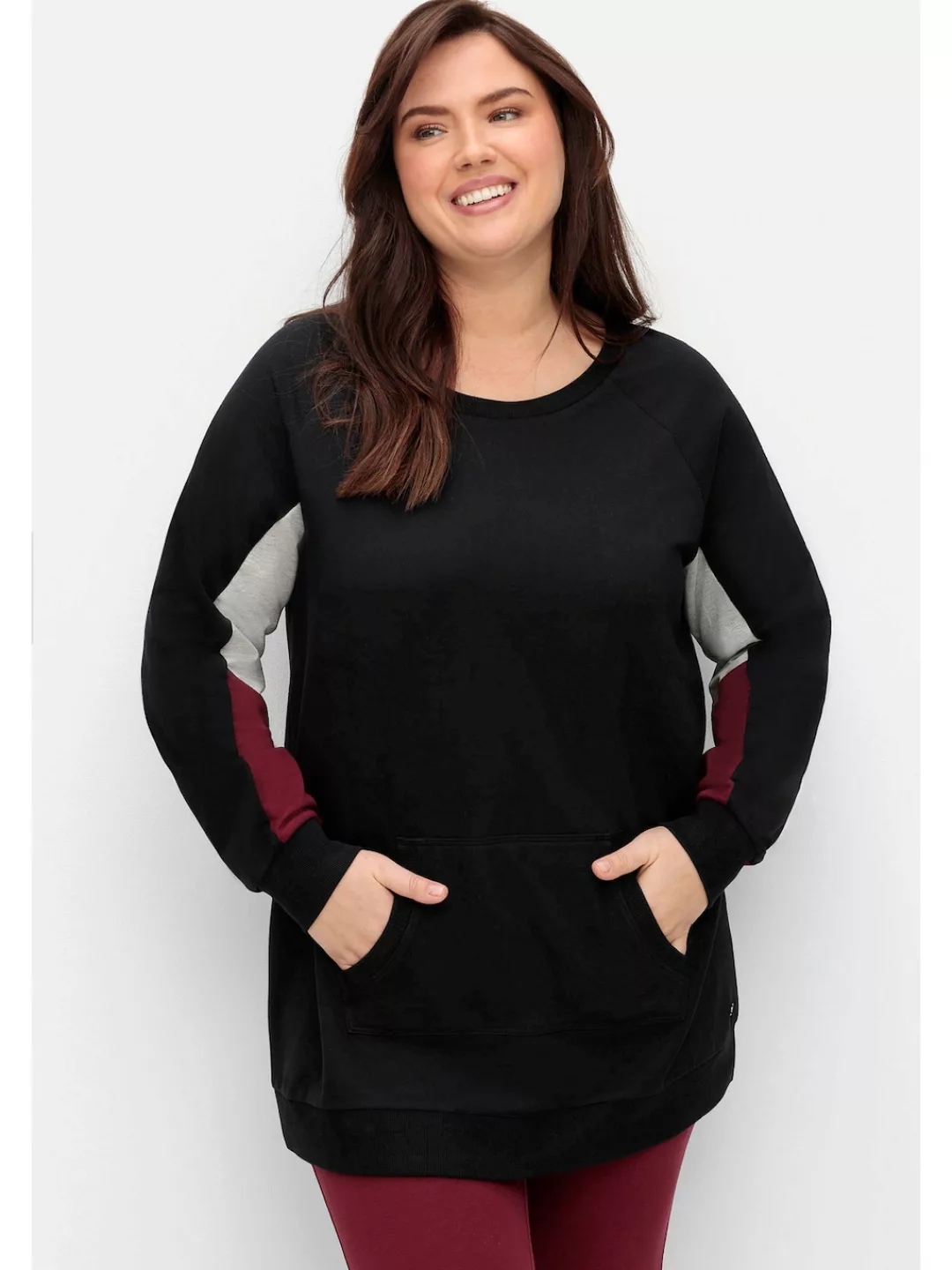 Sheego Sweatshirt "Große Größen", mit Kontrast-Raglanärmeln günstig online kaufen