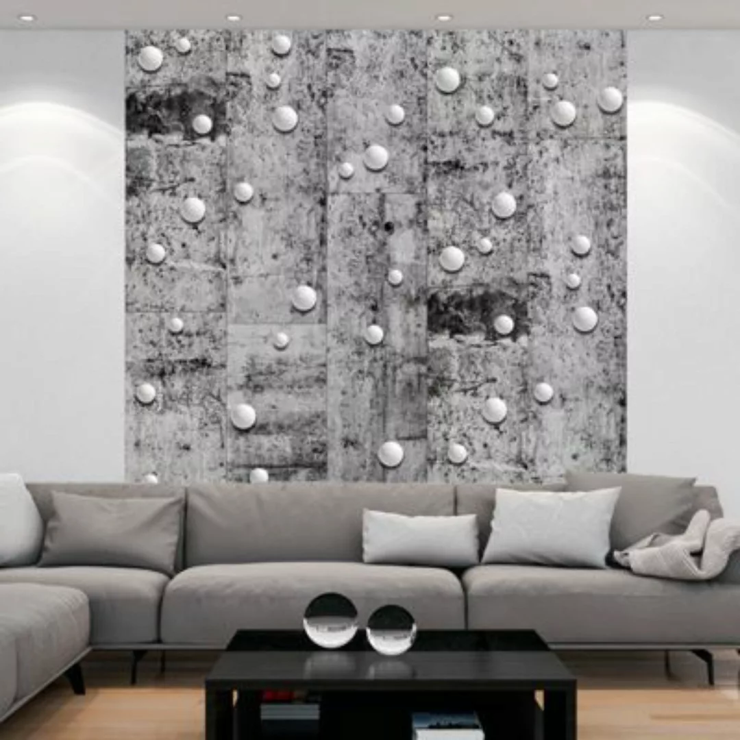 artgeist Fototapete Pearls on Concrete weiß/grau Gr. 50 x 1000 günstig online kaufen