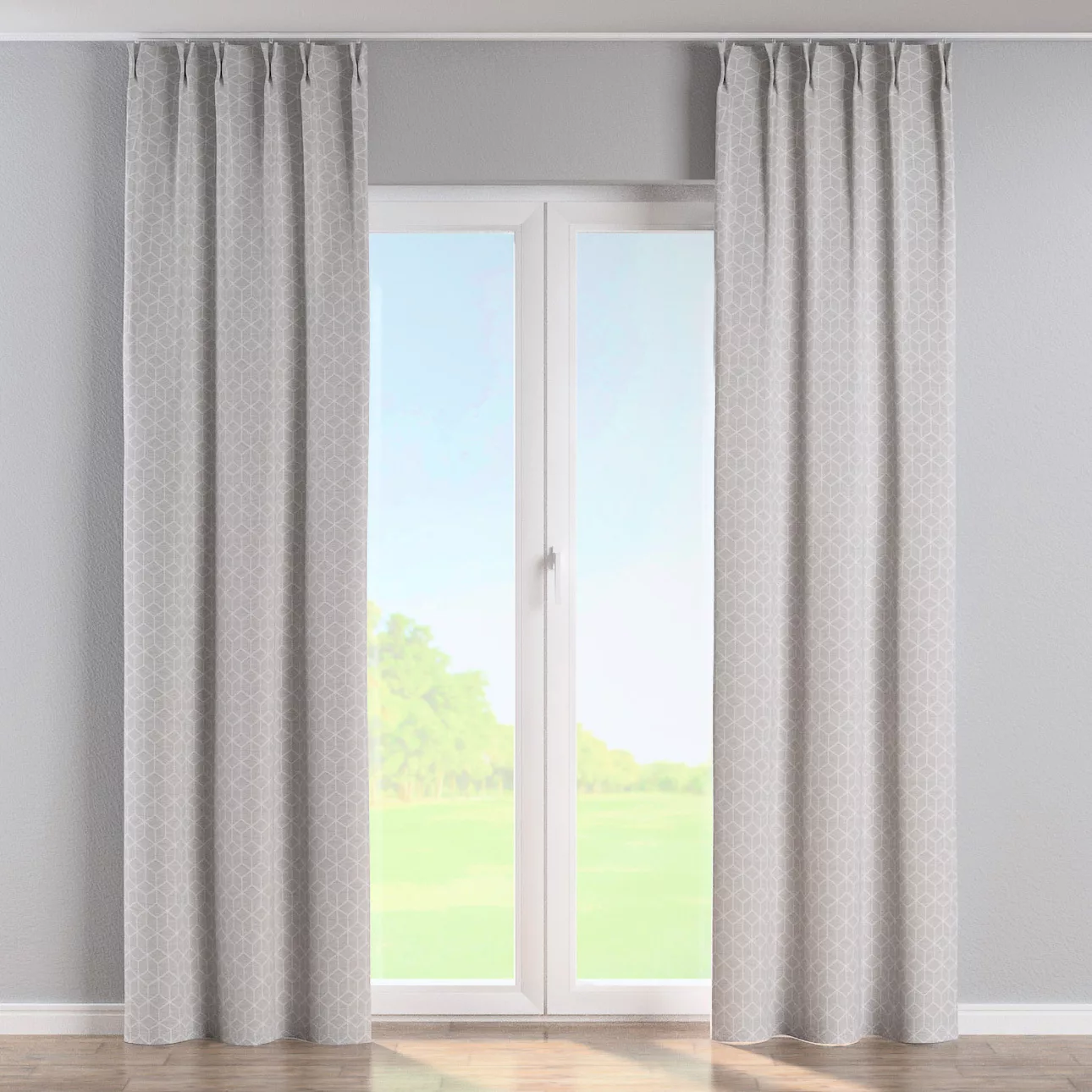 Vorhang mit flämischen 2-er Falten, grau, Sunny (143-50) günstig online kaufen