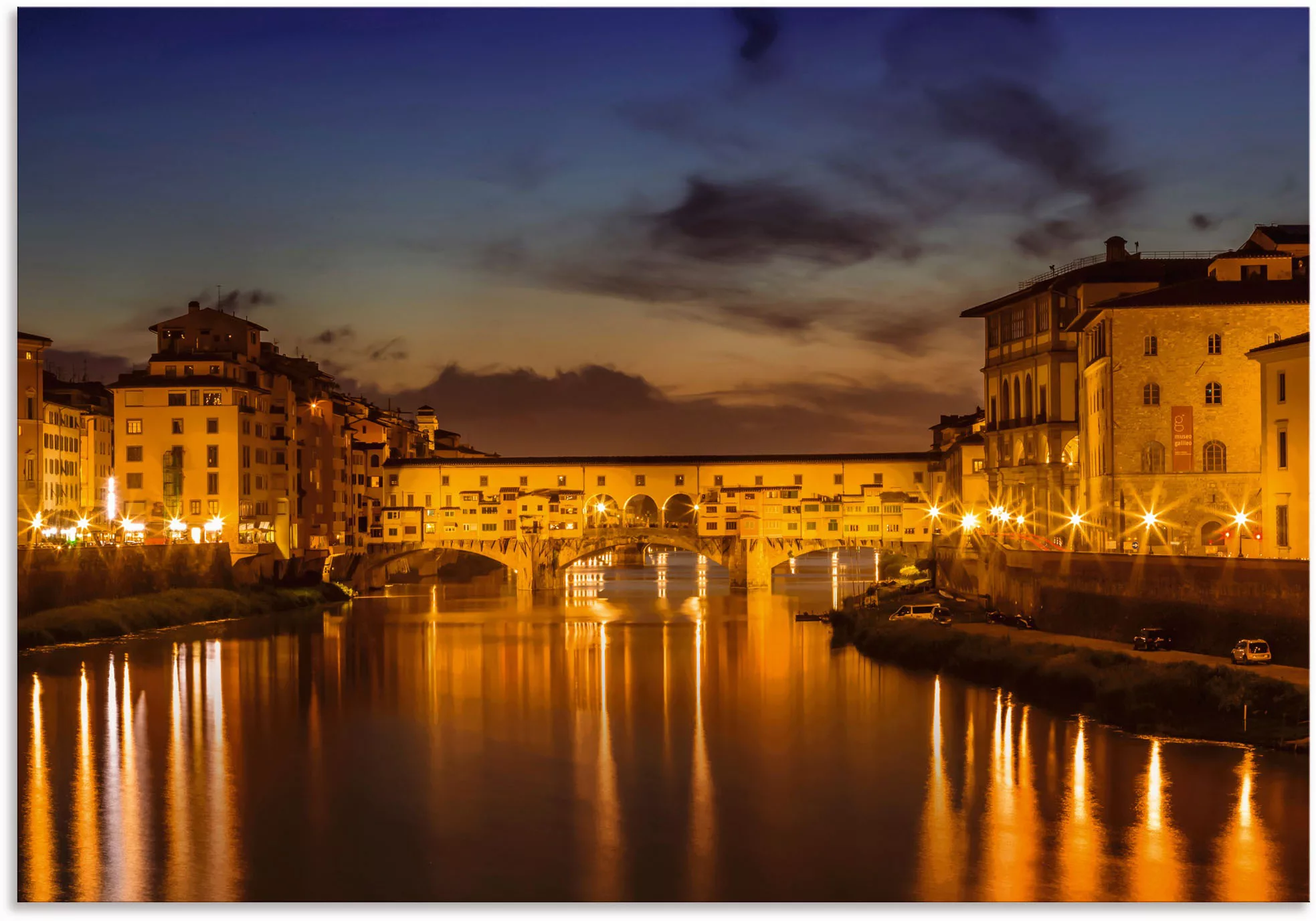 Artland Wandbild »FLORENZ Ponte Vecchio am Abend«, Florenz, (1 St.), als Al günstig online kaufen