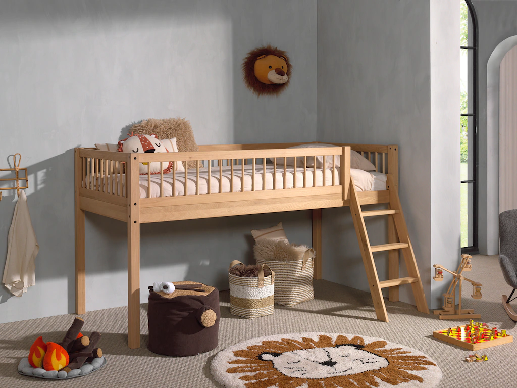 Home affaire Spielbett, (Made in Europe), aus massiver Eiche geölt, LF 90x2 günstig online kaufen