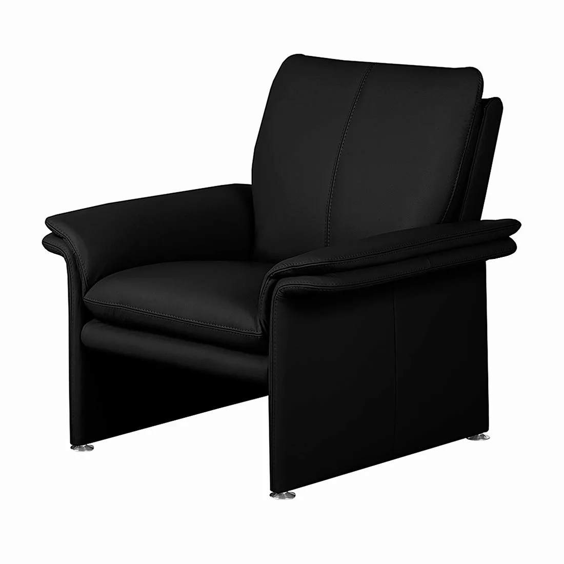 home24 Modoform Sessel Capri Schwarz Echtleder 95x90x88 cm (BxHxT) günstig online kaufen