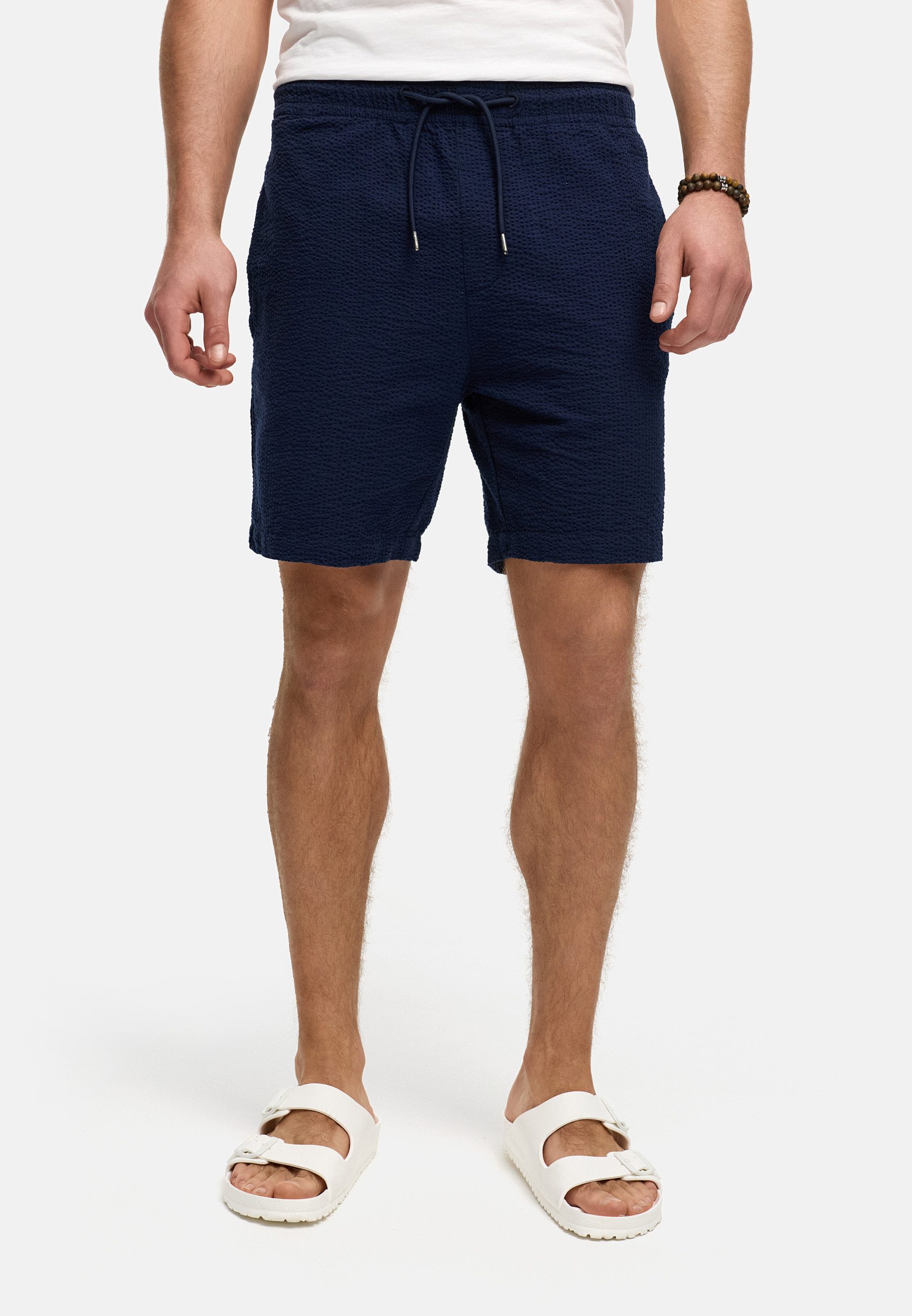 Indicode Chinoshorts INAlizzo aus Seersucker-Material für günstig online kaufen