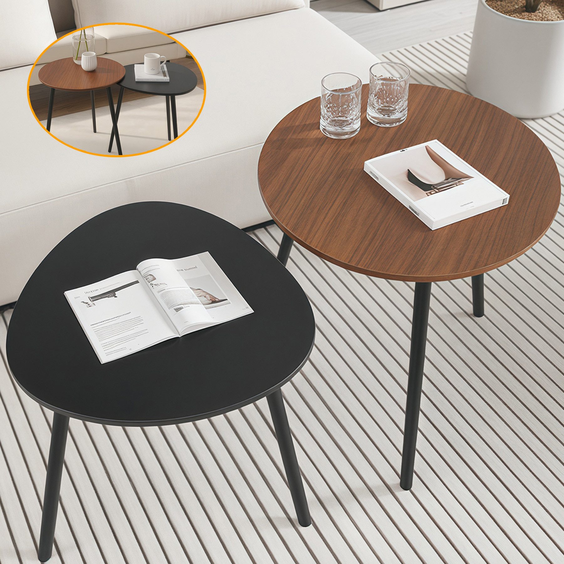 Simloveve Couchtisch 2er Set Beistelltisch Satztisch günstig online kaufen